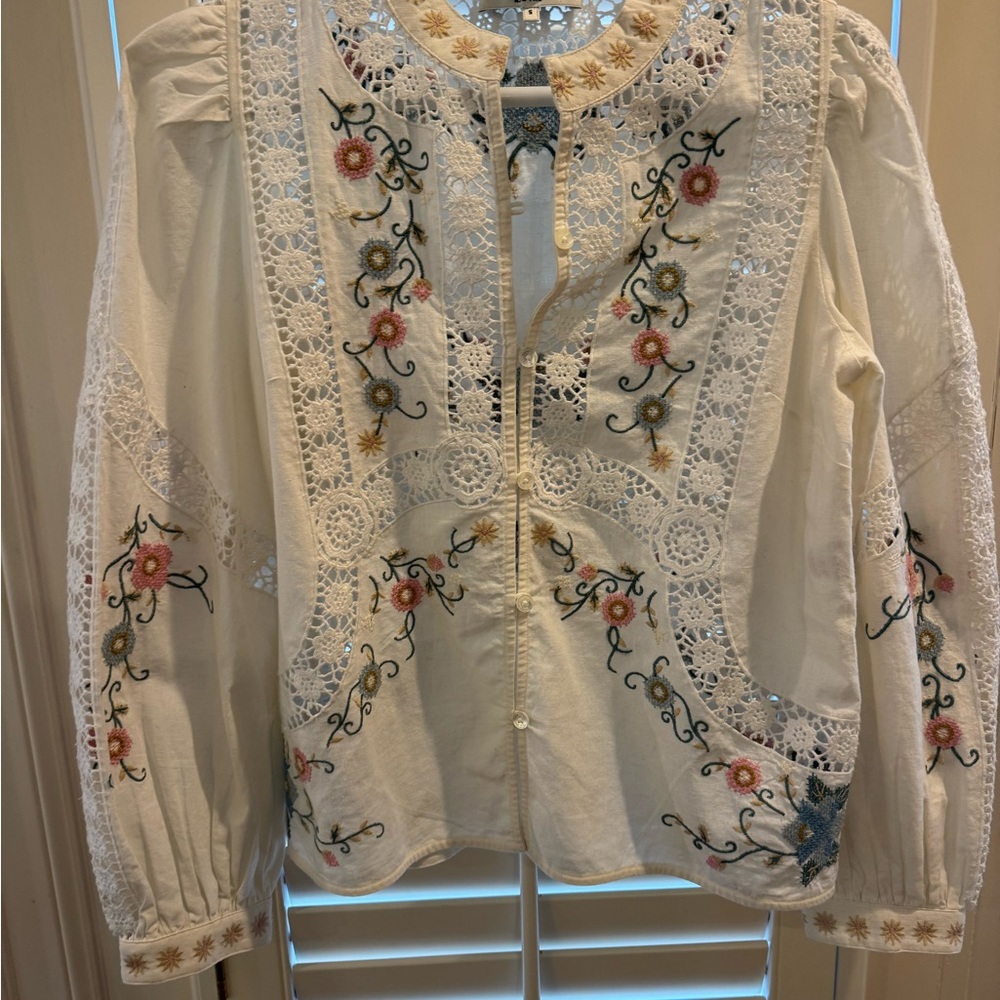 SEA Vesna Embroidered Blouse sz Small - Picture 5 of 6